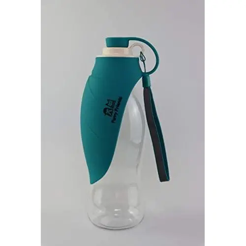 Dog Water Bottle to Keep your Pet Hydrated while Walking, Hiking or Traveling. This 20oz Portable Water Container has a foldable Leaf Style Dispenser to act like a bowl. Lightweight Food-Grade Silicon Dog Water Bottle to Keep your Pet Hydrated while Walking, Hiking or Traveling. This 20oz Portable Water Container has a foldable Leaf Style Dispenser to act like a bowl. Lightweight Food-Grade Silicon