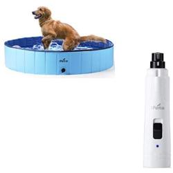 iPettie Foldable Dog Swimming Pools & Dog Nail Grinder Bundle