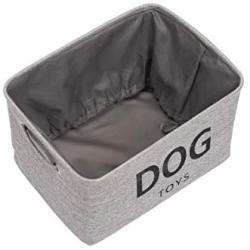 Geyecete Canvas Dog Treats Basket with a Drawstring Keep Away from dust -Foldable Dog Food Basket Basket for Dogs Treats Storage