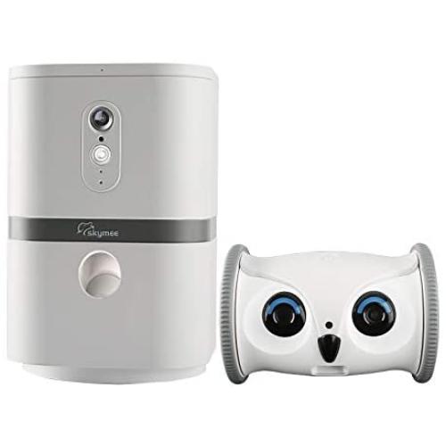 SKYMEE Pet Camera: Owl Robot & Petalk AI II 1080 FHD Pet Camera Treat Dispenser Interactive Toy for Dogs Cats Remote App Control