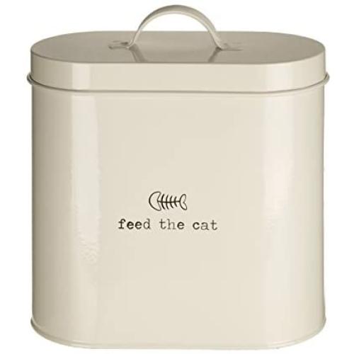 Premier Housewares Adore Pets Feed The Cat Food Storage Bin with Spoon, 2.8 L - Cream Premier Housewares Adore Pets Feed The Cat Food Storage Bin with Spoon, 2.8 L - Cream