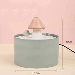 THMY Mushroom Pet Fountain - 1.5 Litre Ceramic Pet Water Fountain Capacity Fresh Filtered Water Dispensers for Cats and Dogs - Adjustable Flow - with 6 Filter Elements