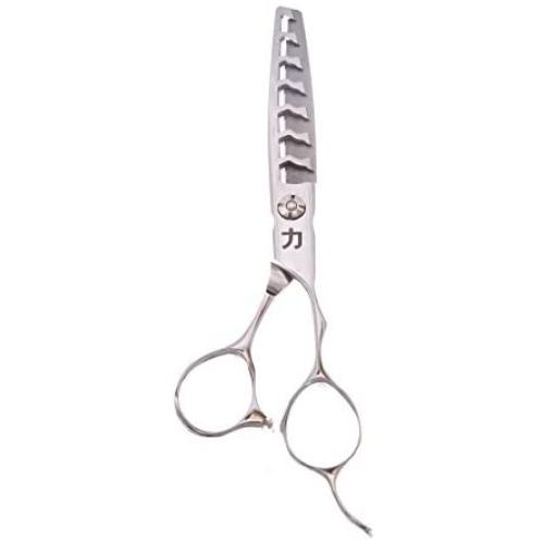 ShearsDirect Japanese 440C Stainless Steel Thinning Shear with 7 Teeth and Tear Drop Handle, 6.0''