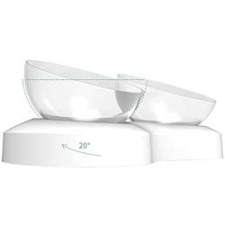 Luck Dawn Double Dog Cat Bowls with Raised Stand, Adjustable 0-20 Degree Tilted Design Neck Guard Stand Raised Elevated Pet Food Water Feeder Bowl for Cats or Small Dogs