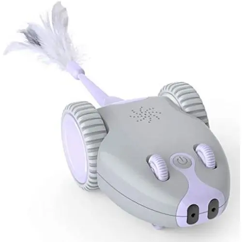 DADYPET Interactive Robotic Cat Toy, Mouse Shape Automatic Irregular Moving USB Rechargeable Electronic Toy with 5 Replacement Feathers for Kitten, All Floors Available DADYPET Interactive Robotic Cat Toy, Mouse Shape Automatic Irregular Moving USB Rechargeable Electronic Toy with 5 Replacement Feathers for Kitten, All Floors Available