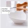 ikjuh Ceramic Cat Bowl with Wood Stand Pet Bowl Heart Shaped Easy Clean 15°Raised Spine Protection Skid Resistance