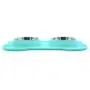 Super Design Double Bowl Pet Feeder Stainless Steel Food Water Bowls with No Spill Silicone Mat for Dogs Cats Small Light Green Super Design Double Bowl Pet Feeder Stainless Steel Food Water Bowls with No Spill Silicone Mat for Dogs Cats Small Light Green