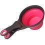 Acronde Collapsible Pet Scoop Silicone Measuring Cups Set Sealing Clip 3 in 1 Multi-Function Scoop Bowls Bag Clip for Dog Cat Food Water Set of 2 (1 Cup & 1/2 Cup Capacity)