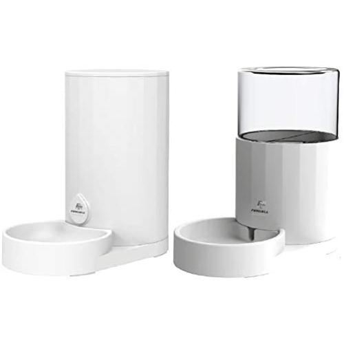 FUNLULA FUNLULA FUNLULA Automatic Water Dispenser and Manual Cat Food Feeder in Set for Small Medium Large Dog Cats Puppy Kitten Pet Self-Dispensing Big Capacity Bowl