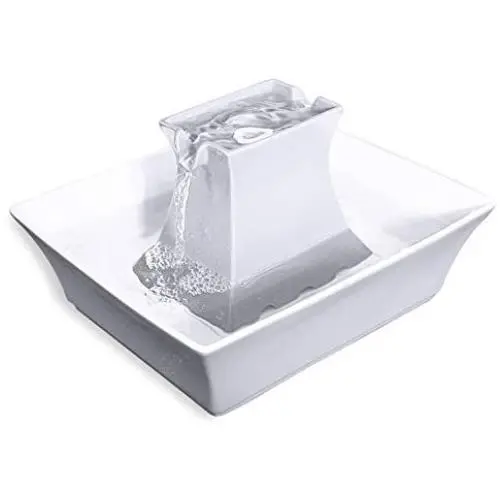 PetSafe Drinkwell Pagoda Cat and Dog Drinking Fountain, 70 oz Capacity Automatic Water Dispenser for Pets, Durable Easy to Clean Ceramic Material, Dual Free Falling Streams, Filters Included PetSafe Drinkwell Pagoda Cat and Dog Drinking Fountain, 70 oz Capacity Automatic Water Dispenser for Pets, Durable Easy to Clean Ceramic Material, Dual Free Falling Streams, Filters Included