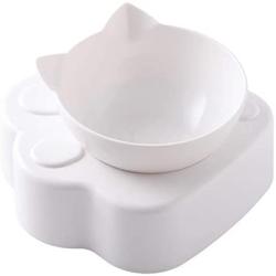 QINYUAN Cat Bowl, Raised Food Water with Detachable Elevated Stand Adjustable Tilted Pet Feeder No-Spill Dog