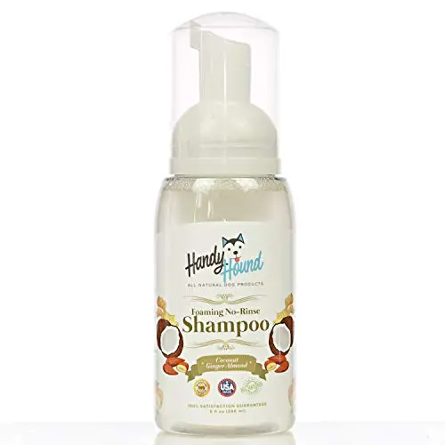Handy Hound Coconut Ginger Almond Foaming No Rinse Shampoo for Dogs or Cats | All-Natural Dry Waterless Pet Shampoo to Safely Remove Pet Odors | 9oz/266ml, Made in USA. Handy Hound Coconut Ginger Almond Foaming No Rinse Shampoo for Dogs or Cats | All-Natural Dry Waterless Pet Shampoo to Safely Remove Pet Odors | 9oz/266ml, Made in USA.