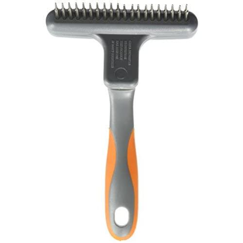 GoGo Pet Products Flexible Undercoat Rake with Rotating Teeth, Large