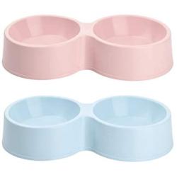 Beautyflier Pack of 2 Pet Feeder for Small Dog Cat Double Raise Bowls Plastic Food Water Container