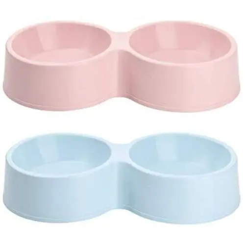 Beautyflier Pack of 2 Pet Feeder for Small Dog Cat Double Raise Bowls Plastic Food Water Container Beautyflier Pack of 2 Pet Feeder for Small Dog Cat Double Raise Bowls Plastic Food Water Container