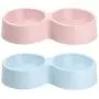 Beautyflier Pack of 2 Pet Feeder for Small Dog Cat Double Raise Bowls Plastic Food Water Container Beautyflier Pack of 2 Pet Feeder for Small Dog Cat Double Raise Bowls Plastic Food Water Container