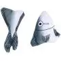 ocijf179 Pet Toy 1 Set Simulation Fish Shark Shaped Animals Funny Pet Cat Plush Toys Accessory - Gray + White ocijf179 Pet Toy 1 Set Simulation Fish Shark Shaped Animals Funny Pet Cat Plush Toys Accessory - Gray + White