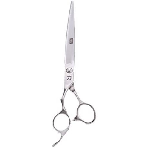 ShearsDirect Curved True Left Handed Professional Grooming Shear Scissors with an Ergonomic Handle Design, 8''