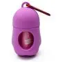 Practical pet dog toilet bag dispenser, garbage trash rack + toilet bag set, pet dog garbage cleaning supplies (Purple)