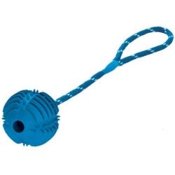 HUNTER Training Tool Ball Dog Toy, Fetch Toy, Tooth-Friendly Rubber Ball with Throwing Rope.