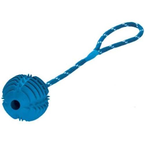 HUNTER Training Tool Ball Dog Toy, Fetch Toy, Tooth-Friendly Rubber Ball with Throwing Rope.