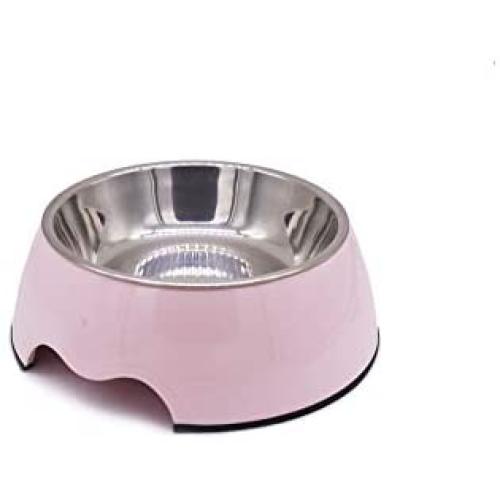 Food-Grade Melamine Base and Stainless Steel Bowl Large and Medium-Size Pet Bowl 1200ML,Non-Slip, Food Water Dual-use,Dog Bowl