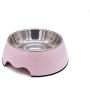 Food-Grade Melamine Base and Stainless Steel Bowl Large and Medium-Size Pet Bowl 1200ML,Non-Slip, Food Water Dual-use,Dog Bowl
