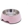 Food-Grade Melamine Base and Stainless Steel Bowl Medium-Size Pet Bowl 700ML,Non-Slip, Food Water Dual-use,Dog cat Bowl