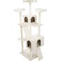 Royal Pet Club Celeste Cream Cat Tower 69in with Three Scratching Columns, Two Condos, Two Climbing Ramps, Three Edged Platforms, Dangling Toys (44730)