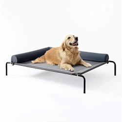 Loves cabin Bolster Elevated Dog Bed, 49in Pet Dog Beds for Extra Large Medium Small Dogs - Portable Dog Cot for Camping or Beach, Durable Fall Frame Raised Dog Bed with Breathable & Removable Mesh