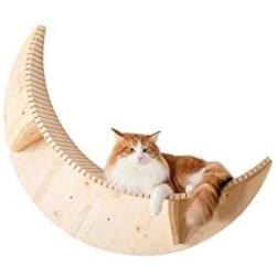 MYZOO Luna: Wall Mounted Cat Bed, Wooden Cat Furniture, Floating Cat Perch, Cat Tree, Cat Shelves
