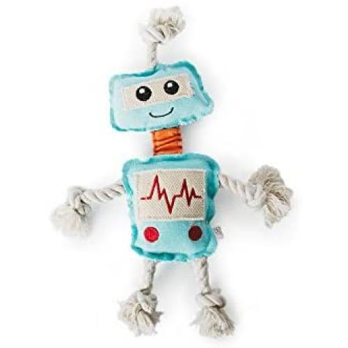 Fetch Pet Products RopeBots Canvas and Rope Squeaky Dog Toy for Large and Small Dogs, Multiple Squeakers Inside, Robot Toy