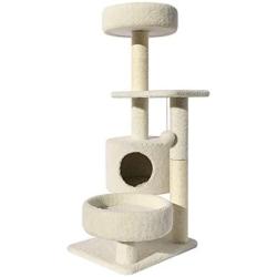 OJBK Kitten Tree Tower Activity Centre with Sisal Scratching Posts, Condo, Dangling Toy, Viewing Platform,Cat Tree Climbing Tower