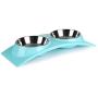 nonbrand Paragon Double Small Dog Bowls Premium Stainless Steel Food and Water Bowls for Cats, Dual Use pet Feeder with Stand Free The Neck for Small Dogs & Cats