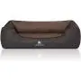 Knuffelwuff Laser-Quilted Artificial Leather Orthopaedic Dog Bed Outback M-L Small 85 x 63cm Black/Brown Knuffelwuff Laser-Quilted Artificial Leather Orthopaedic Dog Bed Outback M-L Small 85 x 63cm Black/Brown