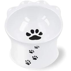 Frewinky Cat Bowl,Ceramic Cat Bowls Anti Vomiting,Raised Cat Food Bowl for Flat Cats and Small Dogs,Tilted Elevated Cat-Bowl Protect Pets Spine,No Whisker Fatigue