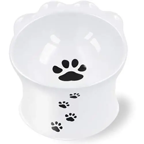 Frewinky Cat Bowl,Ceramic Cat Bowls Anti Vomiting,Raised Cat Food Bowl for Flat Cats and Small Dogs,Tilted Elevated Cat-Bowl Protect Pets Spine,No Whisker Fatigue