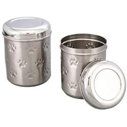 Artisans Village Pet Canisters Fresh Dry Dog & Cat Food Storage Container Stainless Steel for Pet Food, and Bird Seed Shine (Large) - Amazon Vine