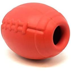 MKB by SodaPup - Natural Rubber Football Shaped Chew Toy - Treat Dispenser - Made in USA - for Heavy Chewers - Brown - Large