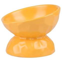 LIONWEI LIONWELI Ceramic Raised Cat Bowls, Tilted Elevated Food or Water Bowls, Stress Free, Backflow Prevention, Dishwasher and Microwave Safe, Lead & Cadmium Free