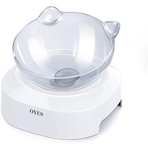 Elevated cat Bowls,15°Tilted Raised Cat Food and Water Bowl Pet Feeder Bowls for Cat and Small Dog (Single Bowl)