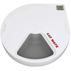 Cat Mate C500 Automatic Pet Feeder with Digital Timer for Cats and Small Dogs White, 13.4 x 11.4 x 2.8