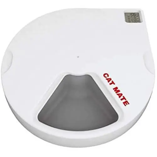 Cat Mate C500 Automatic Pet Feeder with Digital Timer for Cats and Small Dogs White, 13.4 x 11.4 x 2.8 Cat Mate C500 Automatic Pet Feeder with Digital Timer for Cats and Small Dogs White, 13.4 x 11.4 x 2.8