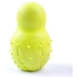Kuntrona Non-Toxic Bowling Shaped Bell Soft Rubber Dog Chew Toys Blue Rose Green