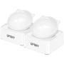UPSKY Peto Cat Dog Bowl Raised Cat Food Water Bowl with Detachable Elevated Stand Pet Feeder Bowl No-Spill, 0-30°Adjustable Tilted Pet Bowl Stress-Free Suit for Cat Dog (White)