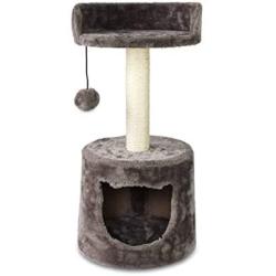 ASPCA Deluxe Cat Condo & Hammock with Swat Toy, Wood Brown