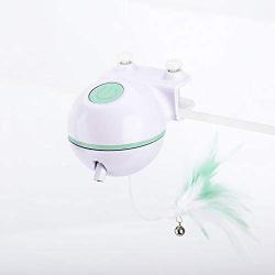 DSstyles Pet Feather Toy,USB Electronic Ball Cat Toy Electric Funny Cat Stick with Clamp