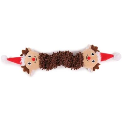 Grriggles Moppy Fabric Holiday Double Darling Dog Toy, Reindeer, 13-1/2-Inch