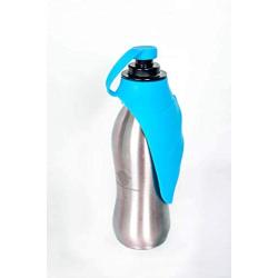 Portable Stainless Steel Dog Water Bottle with Collapsible Bowl, Outdoor Walking/Hiking/Travel, Lightweight Dispenser