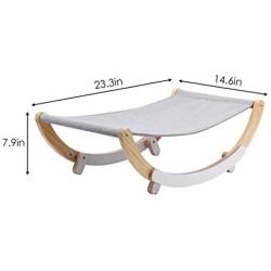 Cat Hammock, Pet Bed, Solid Wood Cat Bed, 2 in 1 Cradle and Hammock, Cat Hanging Bed with Durable Wooden Frame, Cats’ Furniture